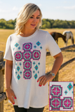 S, L, XL, 2X 3X Tribal Cross Graphic Top