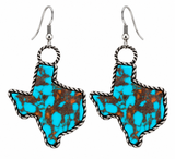 Turquoise & Brown Texas Earrings