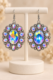 Big Bling Concho Earrings - silver tone