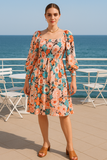 S, M, 2X, 3X Floral Smocked Baby Doll Dress