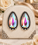 Bling AB Large Teardrop stud earrings