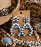 ** Big AB Bling Squash dangle earrings with turquoise stone