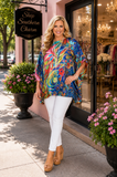 Silky Colorful poncho top