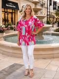 Pink Abstract baby doll top
