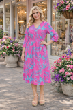 Pink & Turquoise tropical dress