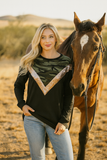 Black top with camo & sequins