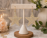 LARGE Gold Bling Star EARRINGS