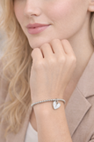 Silver bracelet with white heart
