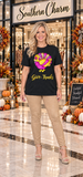'Give Thanks' Sequin turkey Patch top