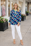 Blue Flower long sleeve top