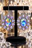 Big Bling Concho Earrings - silver tone
