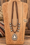 Copper color Navajo like Pearl Double Strand Necklace with Cream triangle pendants