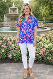 Beautiful Floral flutter top