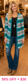 Turquoise Leopard & Tribal cardigan