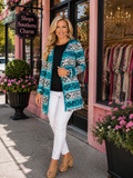 Turquoise Leopard & Tribal cardigan