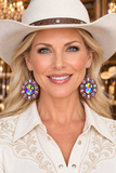 Big Bling Concho Earrings - copper tone