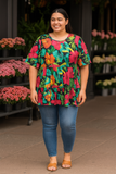 Tropical Beautiful Floral Baby Doll Top