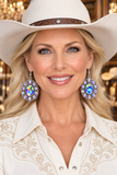 Big Bling Concho Earrings - silver tone