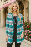 Turquoise Leopard & Tribal cardigan