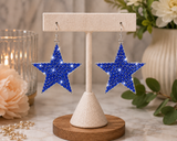 Blue Bling Rhinestone STAR Earrings