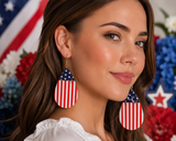 Stars & Stripes USA Flag teardrop earrings