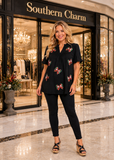 Christmas SEQUIN Bows baby doll top