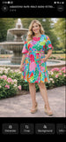 Colorful Floral belted dress