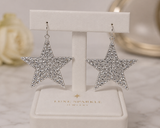 LARGE EARRINGS Silver Bling Stars