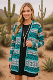 Turquoise Leopard & Tribal cardigan