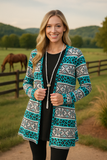 Turquoise Leopard & Tribal cardigan