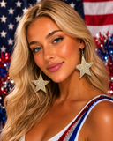 LARGE Gold Bling Star EARRINGS