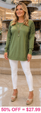 Olive green long sleeve with lace inserts