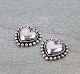 Silver studded heart earrings