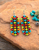 Western Epoxy Concho Dangle Earrings