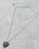 Checkered heart necklace
