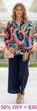 Black Top with Colorful Floral Print