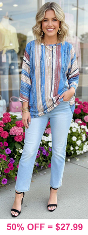 L, XL, 3X  Blue, Brown, Waffle Knit top