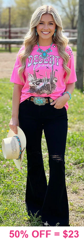 Desert Dreams pink graphic tee