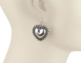 Silver studded heart earrings