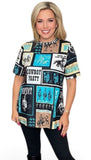 XL, 3X : Cowboy Party Western Printed top