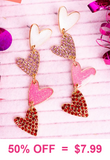 Dangle bling & glitter heart earrings