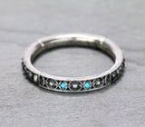 Silver & Turquoise bar, Navajo pearl, Stretchy section bracelet