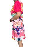 Floral print dress with puff sleeves