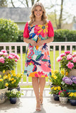 Floral print dress with puff sleeves