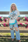 Cowgirl Western top turquoise trim
