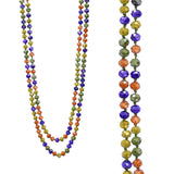 * Orange, Mustard, Olive, Purple Mix Crystal 60" Layering Necklace*