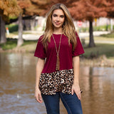 Maroon Top with leopard ruffles
