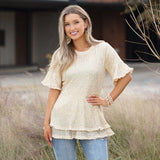 Cream Sequin Blouse