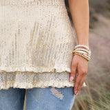 Cream Sequin Blouse