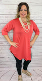 S,M : Coral Scoop Tunic